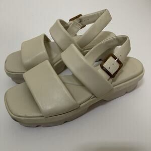 Vince. Bowie Lug Sandal in Moonlight White Leather strappy platform sandals 9.5